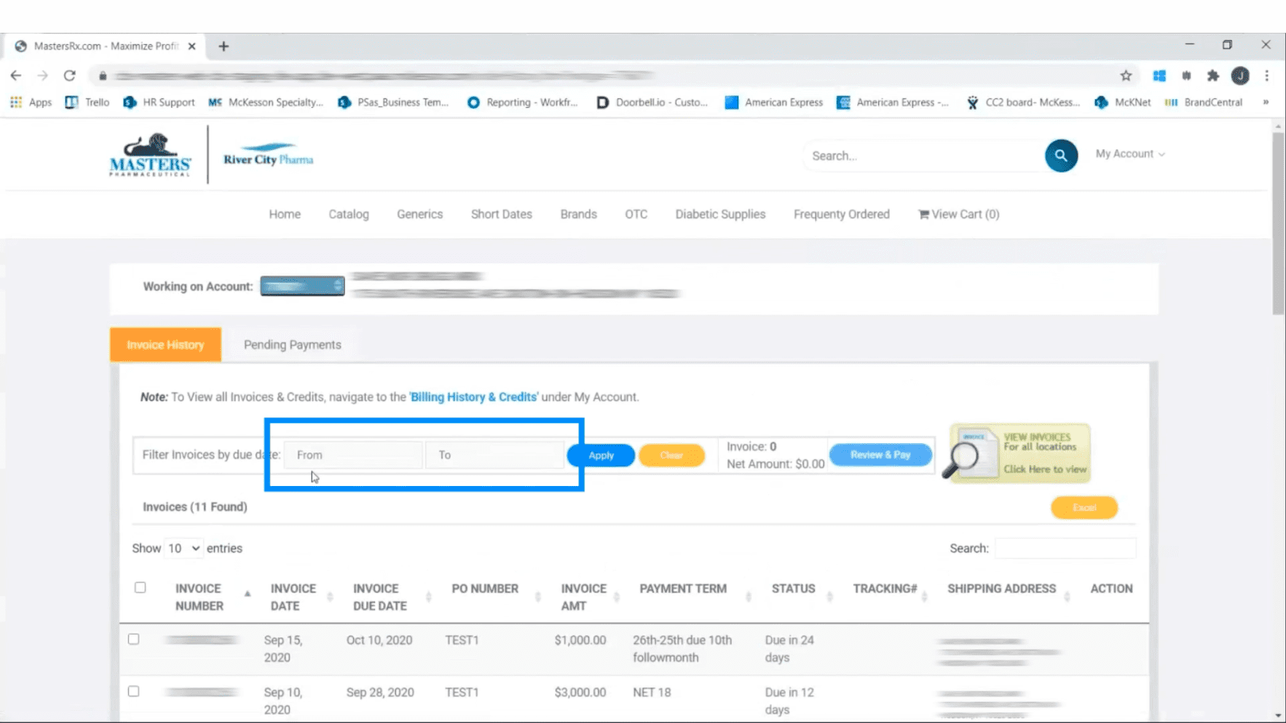 find view and print invoices online
