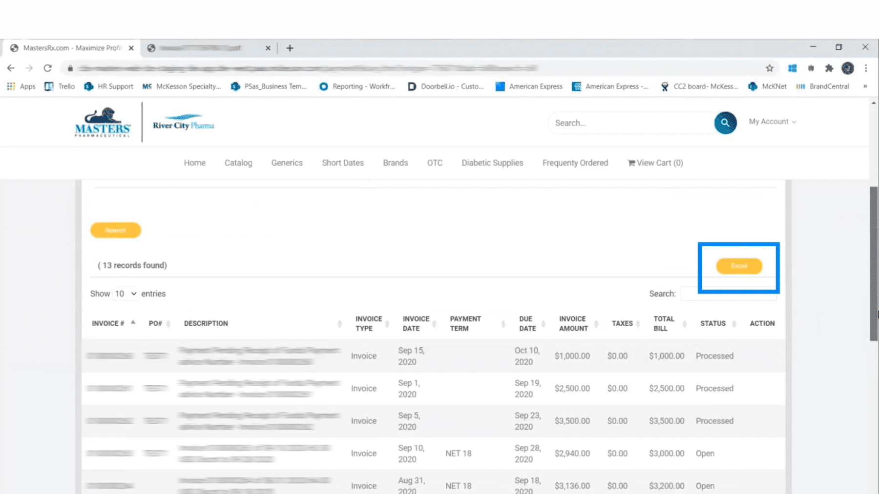 view payment and billing history